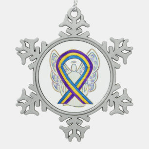 Flocon De Neige Vessie Cancer Sensibilisation Ruban Angel Ornement