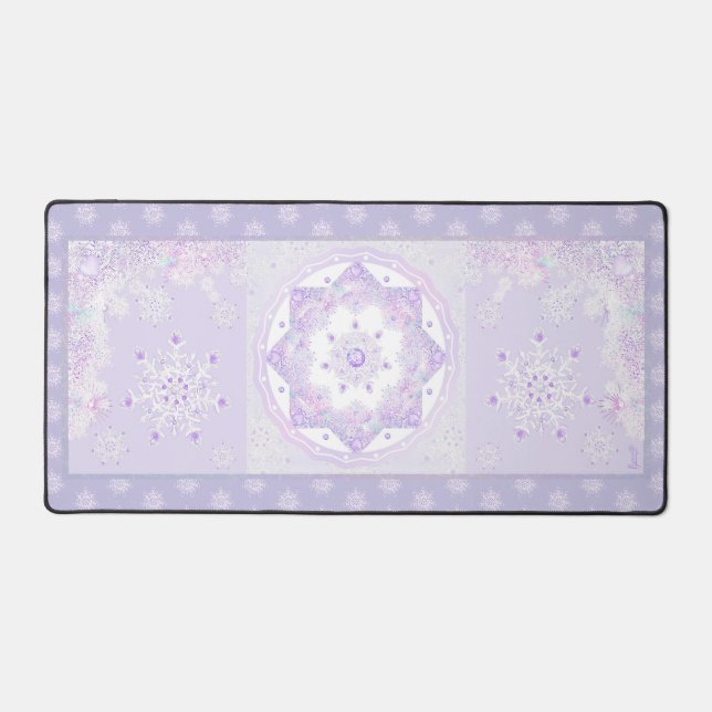 flocon de neige violet clair et coeur étincelant (Recto)