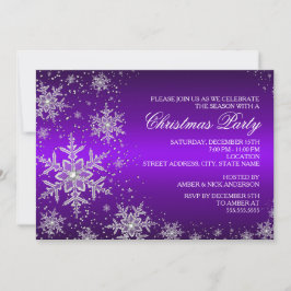 Flocon de neige violet Invitation de la fête de No