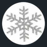 Flocon Runder Aufkleber<br><div class="desc">Schneeflocke</div>