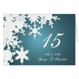flocons de neige bleu table de mariage d'hiver