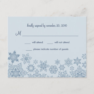 Flocons de neige d'hiver épousant la carte de RSVP