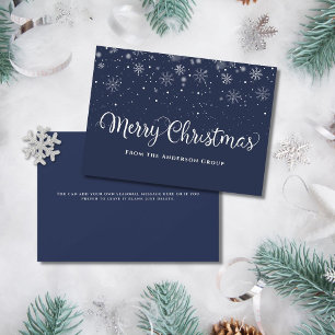 Flocons de neige Joyeux Noël Carte de vœux profess