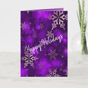 Flocons de neige pourpres - bonnes fêtes carte