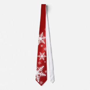 Flocons de neige sur la cravate rouge