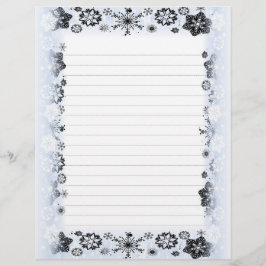 Flocs de neige Papier à écriture encadrée
