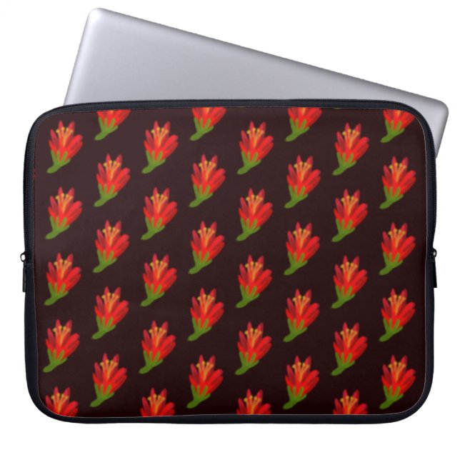 Flohrojas Laptopschutzhülle (Vorderseite)