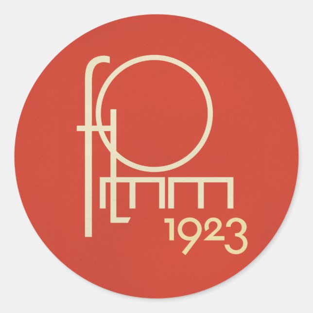 FLomm Geotypograph 1923 Runder Aufkleber (Vorderseite)