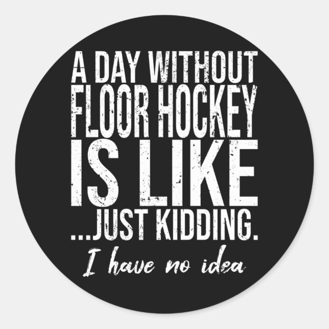 Floor Hockey-Sportgeschenk Runder Aufkleber (Vorderseite)