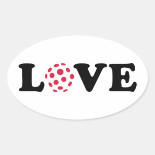 Floorball Liebe Ovaler Aufkleber