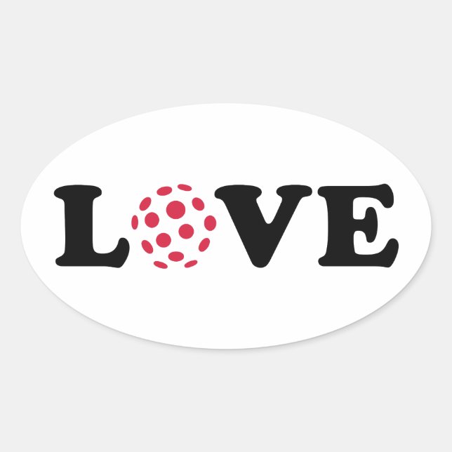 Floorball Liebe Ovaler Aufkleber (Vorderseite)