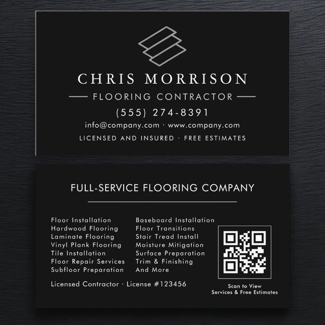 Flooring Installation Service QR Code Visitenkarte (Von Creator hochgeladen)
