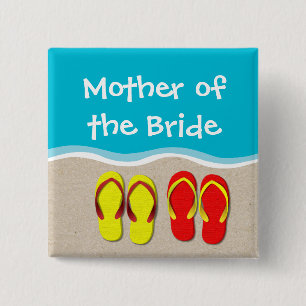 Flop-Hochzeit auf dem Beach-Brautparty-Button Umge Button