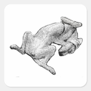 Flop-Modus: Aktiviert – Hunde-Kunst-Aufkleber Quadratischer Aufkleber