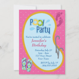 Flop Pool Party Geburtstag Einladung