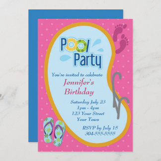  Flop Pool Party Geburtstag Einladung