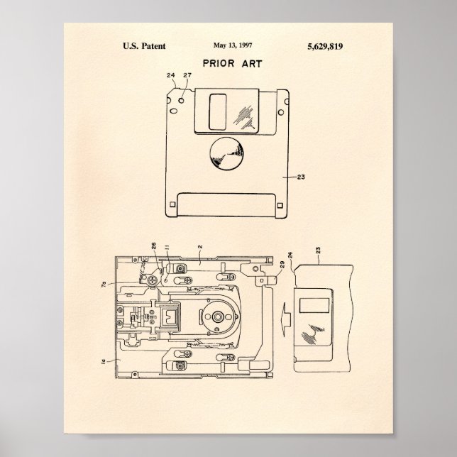 Floppy Disc 1997 Patent Art - Old Peper Poster (Vorne)