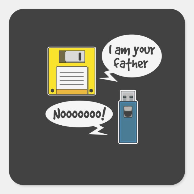 Floppy Disk Diskette USB Quadratischer Aufkleber (Vorderseite)