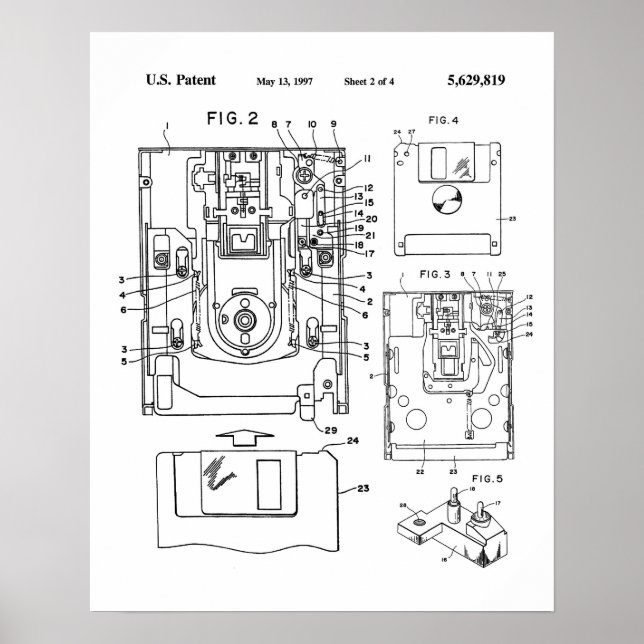 Floppy Disk Patent Poster (Vorne)