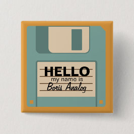 Floppy Diskette Personalized Name Badge