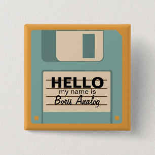 Floppy Diskette Personalized Name Badge