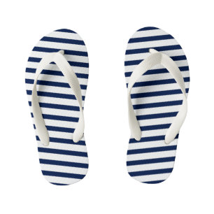 Flops à tongs pour enfants - Marine et Blancs