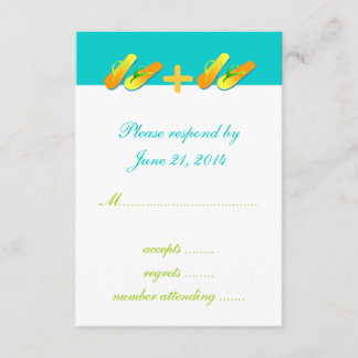 Flops-Hochzeit in Urlaubsort spiegeln RSVP-Karten  RSVP Karte