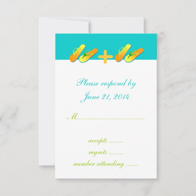 Flops-Hochzeit in Urlaubsort spiegeln RSVP-Karten  RSVP Karte (Vorderseite)