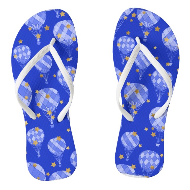 Flops in einem blauen Heißluftballon-Design spiege Flip Flops (Fußbett)