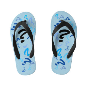 Flops spiegeln - Fragezeichen in Blau Kinderbadesandalen