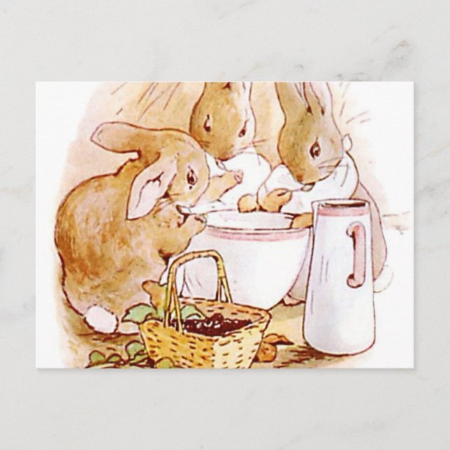 Flopsie Mopsy und Cottontail Beatrix Potter Postkarte (Vorderseite)