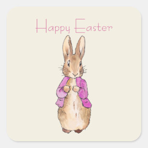 Flopsy Beatrix Potter, das Osterhasen-Kaninchen Quadratischer Aufkleber