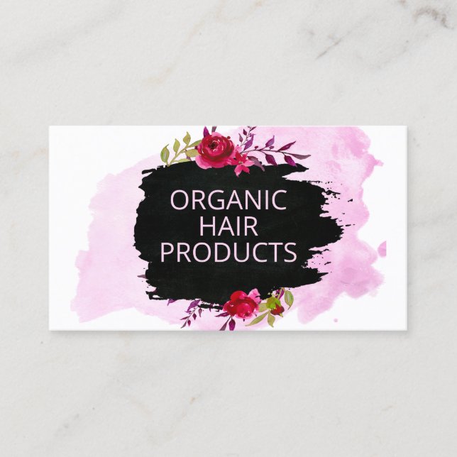 Flor-Chalkboard Handmade Natural Hair Products Visitenkarte (Vorderseite)