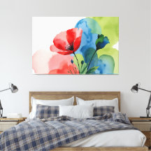 Flor en acuarela – Arte floral minimalista abstrac