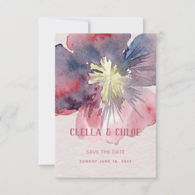 Flor jedes Hochzeitens speichert die Datumskarte Save The Date (Vorderseite)