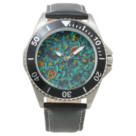 Flor virtual em azul gradiente, estilhaçada armbanduhr