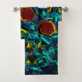 Flor virtual em azul gradiente, estilhaçada badhandtuch set