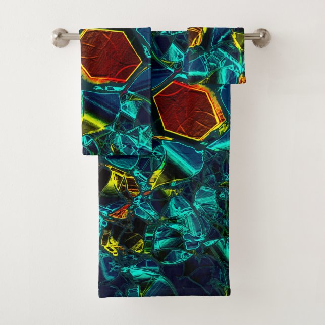 Flor virtual em azul gradiente, estilhaçada badhandtuch set (Insitu)