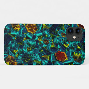 Flor virtual em azul gradiente, estilhaçada Case-Mate iPhone hülle