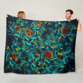 Flor virtual em azul gradiente, estilhaçada fleecedecke