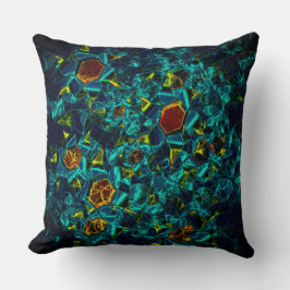 Flor virtual em azul gradiente, estilhaçada kissen