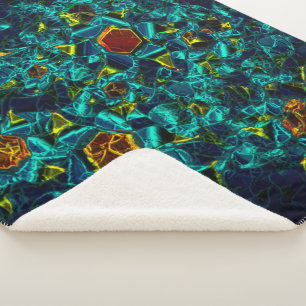 Flor virtual em azul gradiente, estilhaçada sherpadecke