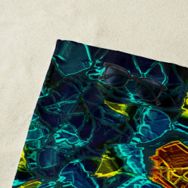 Flor virtual em azul gradiente, estilhaçada strandtuch