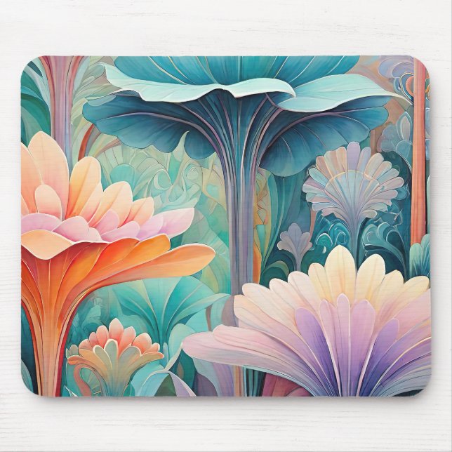 Flora 2 Blumenpastellmousse Mousepad (Vorne)
