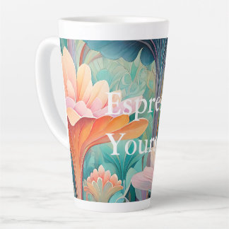 Flora 2 Floral Pastel Latte Mug