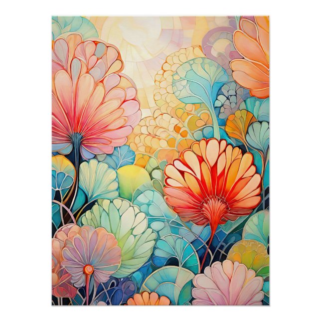 Flora 5 Blumenpflaster Poster (Vorderseite)