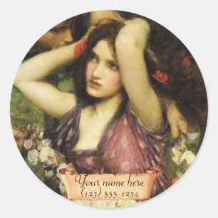 "Flora and the Zephyrs" Pre-Raphaelite-Buchzeichen Runder Aufkleber