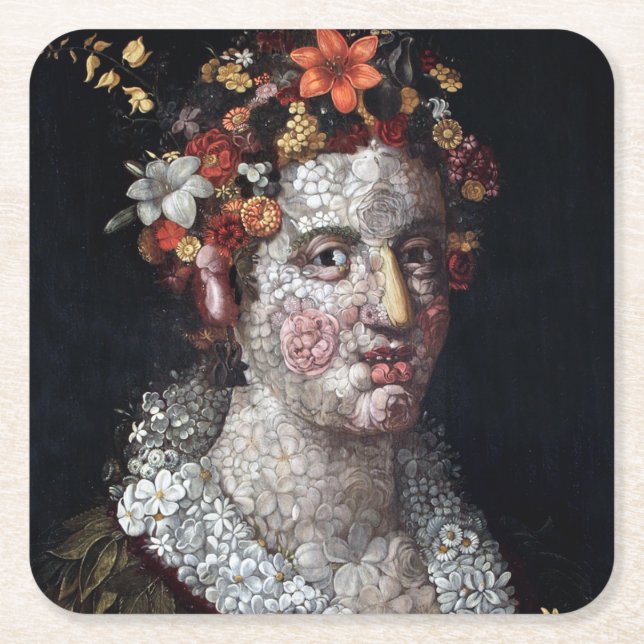 Flora, Arcimboldo Rechteckiger Pappuntersetzer (Vorderseite)