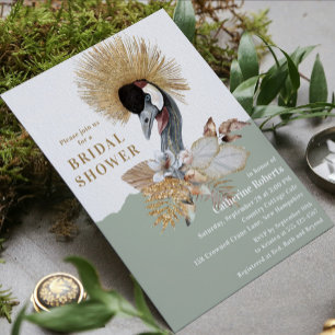 Flora-Bird Gold Glitzer Brautparty Einladung