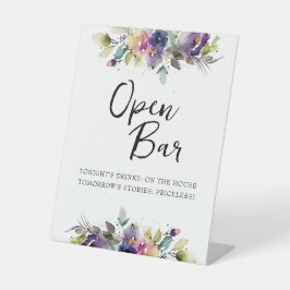 Flora Bläserndes Zeichen für offene Bar Sockelschild